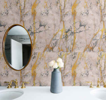 Varmt guld marmor struktur tapet - TenStickers