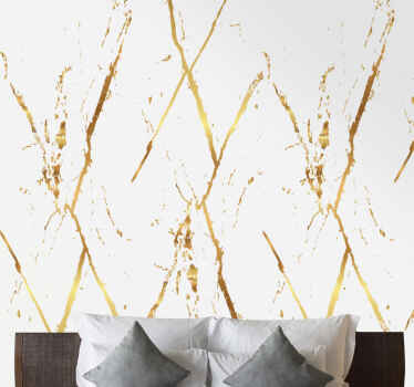 Guld marmor striber vinyl tapet - TenStickers