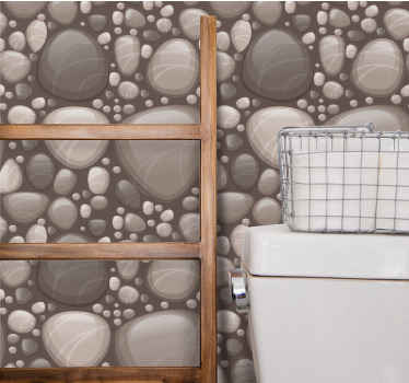 Smooth Pebble Arrangement stone effect wallpaper - TenStickers