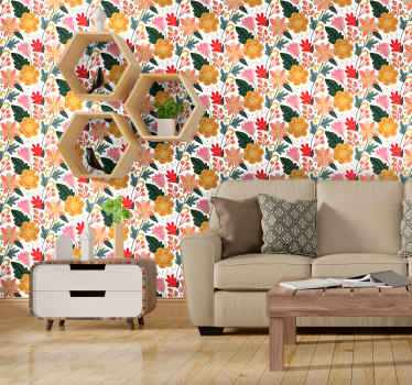 Carta da parati floreale disegni tropicali vivaci - TenStickers