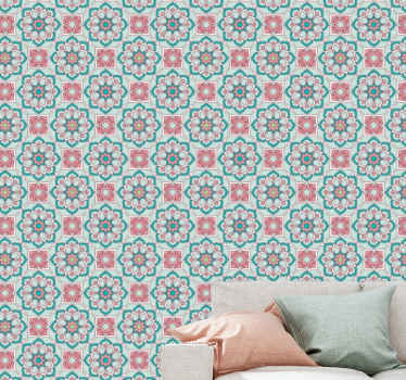 "Granny Chic" Style Flower Wallpaper - TenStickers