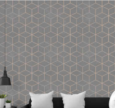 Cube Structure geometric wallpaper - TenStickers