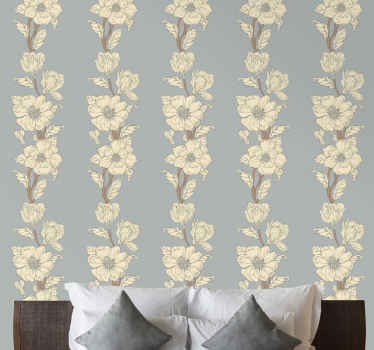 kvetinová tapeta elegantné kvetinové pruhy - Tenstickers