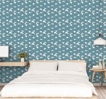 Carta da parati floreale motivo bianco delicato - TenStickers