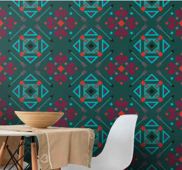 Etnikai törzsi mintás absztrakt tapéta - TenStickers