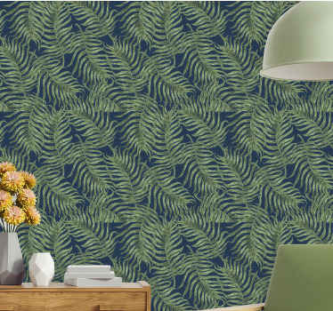 tapety na stenu príroda paprade na modrej - Tenstickers
