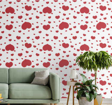Pattern-Decor little and big hearts wallpaper - TenStickers