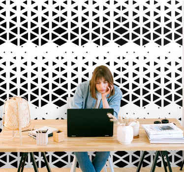 Tapete geometrisch schwarze dreiecksanordnung - TenStickers