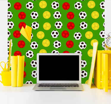Papel de parede padrão de bola de futebol - TenStickers