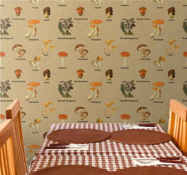 Tapeta vintage Stare rodzaje grzybów - TenStickers