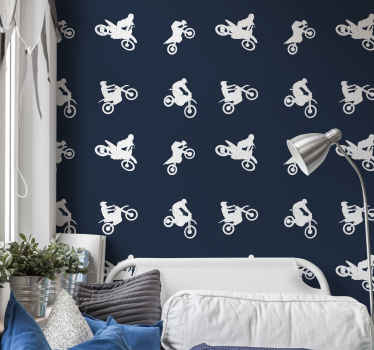 Tapeta Wzór motocykla żużlowego - TenStickers
