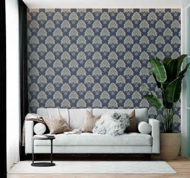 Papier peint baroque motif fleuri ancien - TenStickers