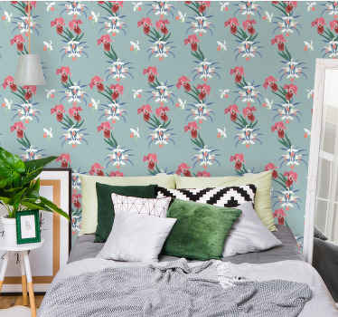 Papier peint fleurs motif orchidées - TenStickers