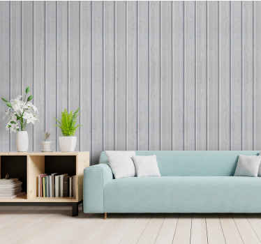 Papier peint imitation lattes bois blanches - TenStickers