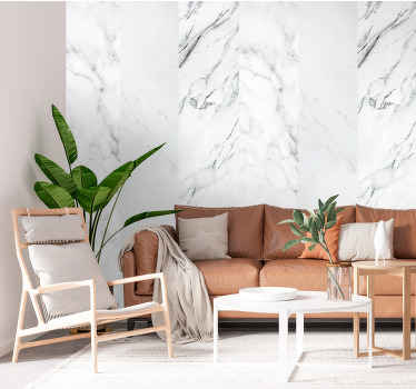 Papier peint imitation marbre blanc - TenStickers