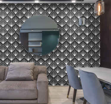 Papier peint Art déco motif noir et blanc - TenStickers