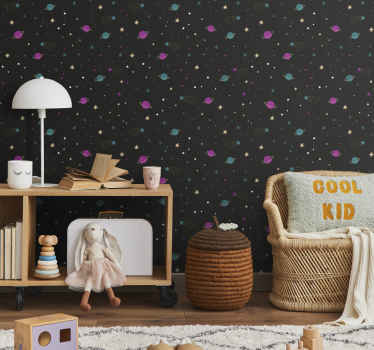 Papel pintado de estrellas galaxia infantil - TenVinilo