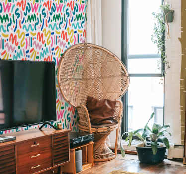 Abstract coloured shapes a wallpaper - TenStickers