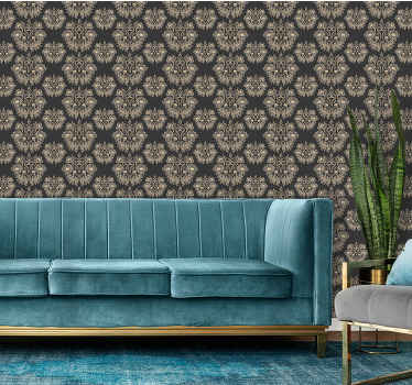 Papier peint baroque motif gothique damassé - TenStickers