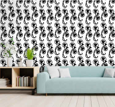 Papier peint baroque feuilles gothiques - TenStickers