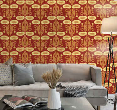 Papier peint fleuri style art nouveau - TenStickers