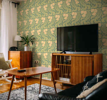 Modern style pattern flowery wallpaper - TenStickers