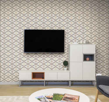 Papel pintado beige estilo 70s - TenVinilo