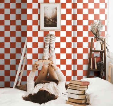Red checkered square teenage wallpaper - TenStickers