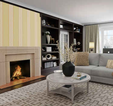 papel pared clásico para chimenea vintage - TenVinilo