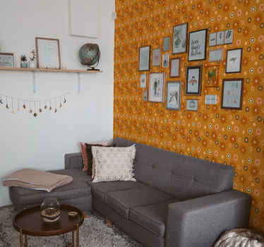 60er Jahre Blumendesign Tapete - TenStickers