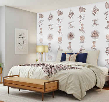 Handrawn occult elements Wedding wallpaper - TenStickers