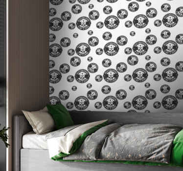 Skate crime pattern wallpaper - TenStickers