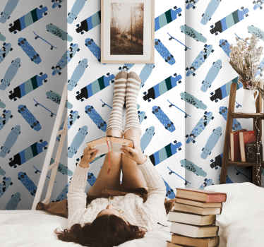 Skateboard pattern wallpaper - TenStickers