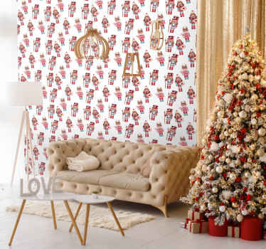 Nutcrackers and biscuits Christmas wallpaper - TenStickers