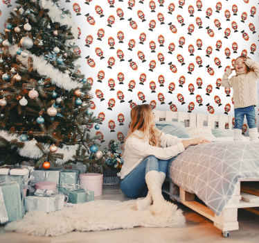 Small nutcracker pattern xmas wallpaper - TenStickers