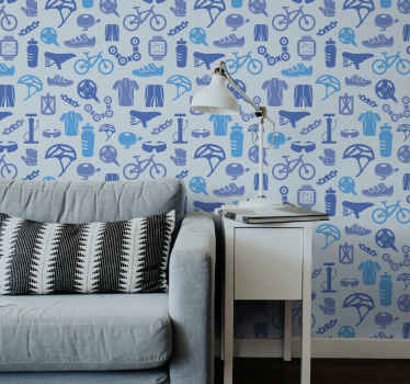Cycling elements modern wallpaper - TenStickers