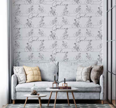 Cycling monoline Letter Wallpaper - TenStickers