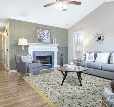 Green wood and flowers Classic Wallpaper - TenStickers