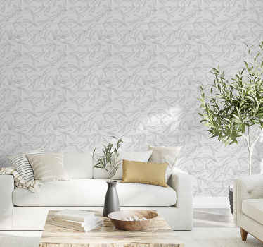 Carta da parati pianta di ulivo e sfondo bianco - TenStickers