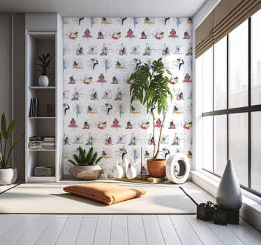 Blumentapete yoga-Farb-Icons - TenStickers