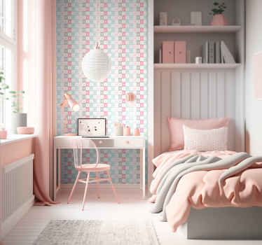Patchwork hjerter tekstur tapet - TenStickers