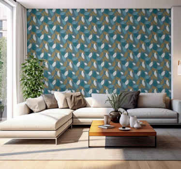 tapety do obývačky vzor jednoduchých listov - Tenstickers