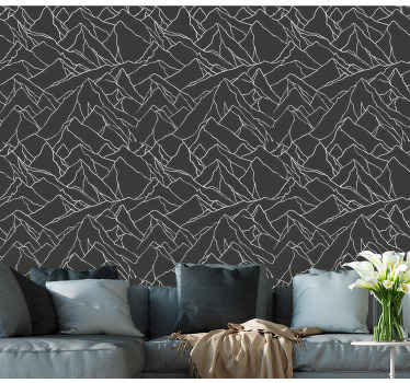 Papier peint moderne montagnes décrites - TenStickers