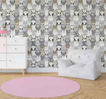 Kinderzimmer Tapete Cartoon Katzen - TenStickers