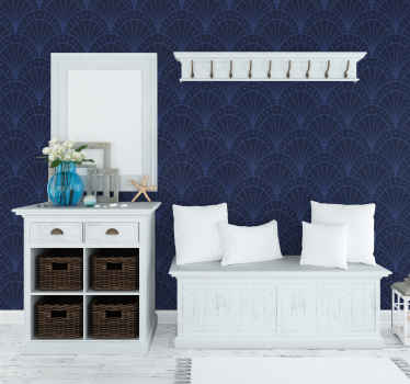 Navy blue art déco entrance wallpaper - TenStickers