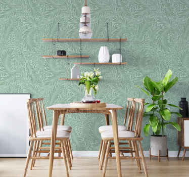 墙纸餐厅 薄荷绿复古图案 - TenStickers