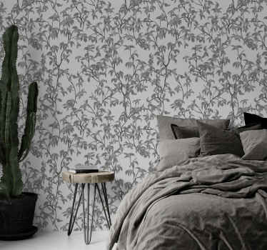 Papel tapiz para cabecera árboles minimalistas - TenVinilo