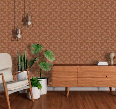 Ginkgo leaves terracotta wallpaper - TenStickers