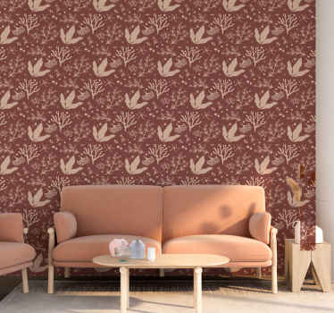 Submarine plants terracotta wallpaper - TenStickers