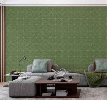 Papel pintado barroco patrón de damasco minimalista - TenVinilo